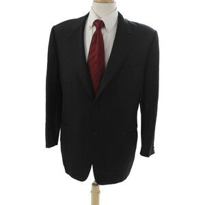 Canali Mens Wool Black Blazer Buttoned Size 54
